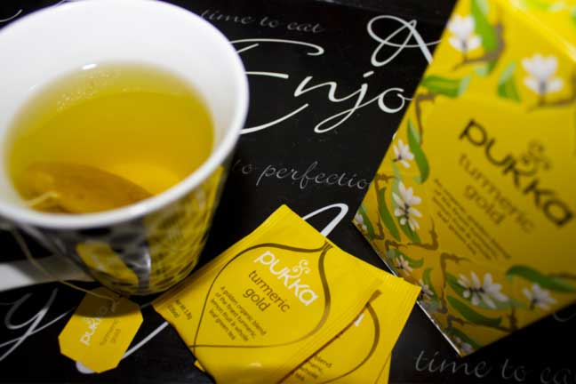 a cup of turmeric tea